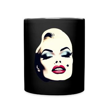 Portrait inspiré du Pop Art sur les vêtements - Mug uni - noir - Devant