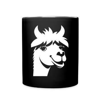 Funny Llama Silhouette Cheeky Fun Llamas - Full Colour Mug - black - Front