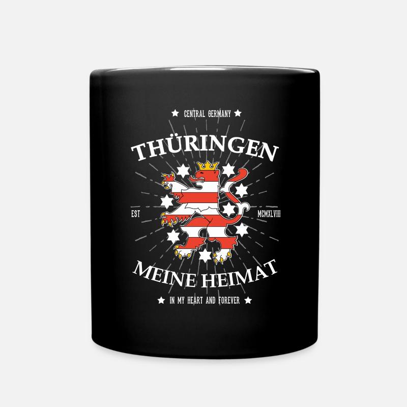 Thüringen, Meine Heimat: Mit dem Wappentier - Tasse einfarbig - Schwarz