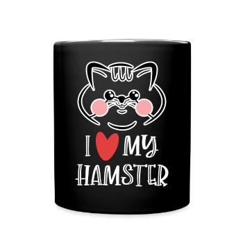 Hamster Haustiere Statement Herz Lieblingstier - Tasse einfarbig - Schwarz - Vorne