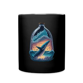 Whale Bottle - Full Colour Mug - black - Front