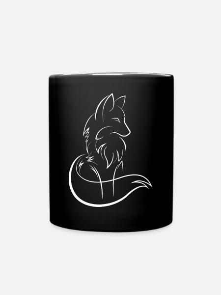 Fuchs Symbol Idee Outlines Kunst Füchse Tierliebe - Tasse einfarbig - Schwarz