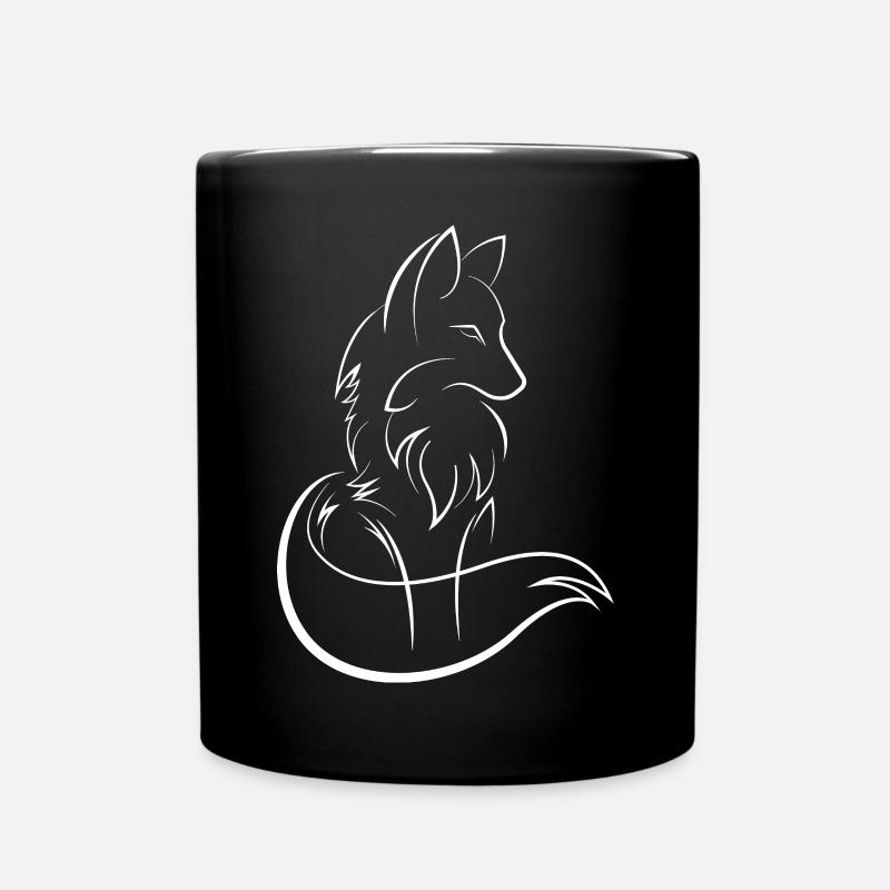 Fuchs Symbol Idee Outlines Kunst Füchse Tierliebe - Tasse einfarbig - Schwarz