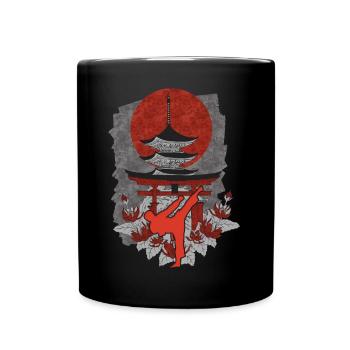 Karateka Do Japanese Sunset Shrine MMA Karate - Tasse einfarbig - Schwarz - Vorne