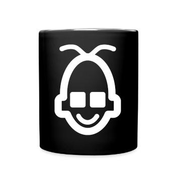 Lustiges Gesicht Music Design - Tasse einfarbig - Schwarz - Vorne