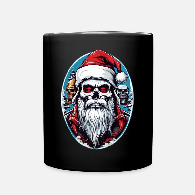 Weihnachtsmann Skull - Tasse einfarbig - Schwarz