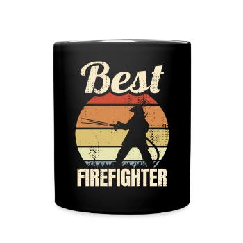Grand pompier - Mug uni - noir - Devant