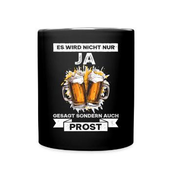 Lustiger Junggesellenabschied Hochzeit Bier Spruch - Tasse einfarbig - Schwarz - Vorne