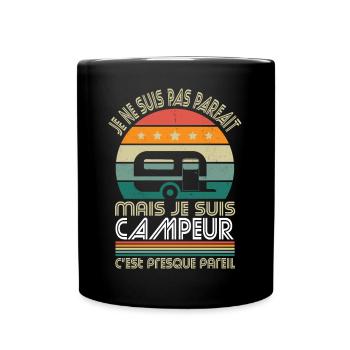 Je ne suis pas parfait mais je suis campeur - Mug uni - noir - Devant