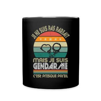 Je ne suis pas parfait mais je suis gendarme - Mug uni - noir - Devant