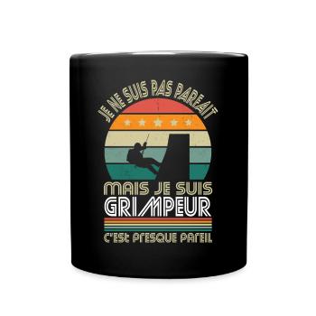 Je ne suis pas parfait mais je suis grimpeur - Mug uni - noir - Devant