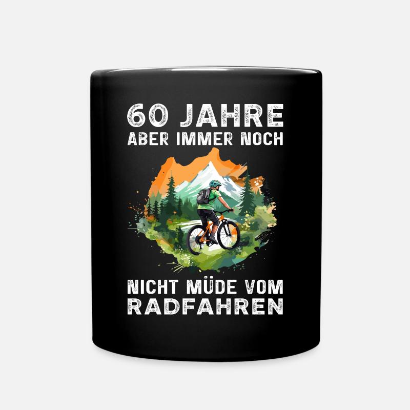 Fahrradfahrer Radfahrer 60 Geburtstag Spruch - Tasse einfarbig - Schwarz
