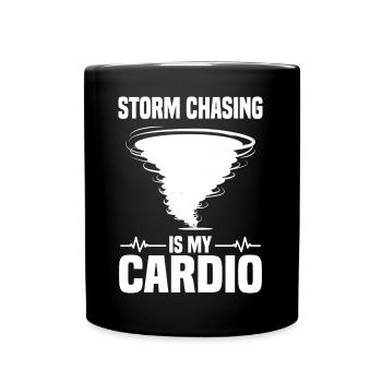 Sturmjäger Sprüche | Gewitter Meteorologe Geschenk - Tasse einfarbig - Schwarz - Vorne