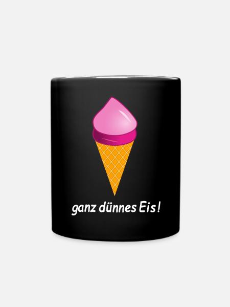 ganz dünnes Eis Eiscreme - Tasse einfarbig - Schwarz
