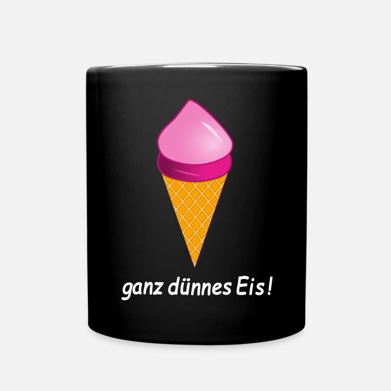 ganz dünnes Eis Eiscreme - Tasse einfarbig - Schwarz