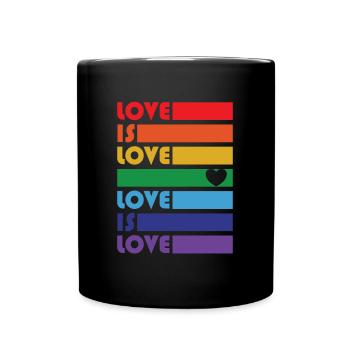 Love is Love LGBTQ gay lesbian pride drag design - Tasse einfarbig - Schwarz - Vorne