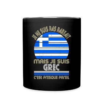 Je ne suis pas parfait mais je suis Grec - Mug uni - noir - Devant