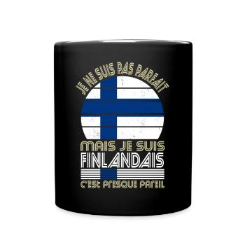 Je ne suis pas parfait mais je suis Finlandais - Mug uni - noir - Devant