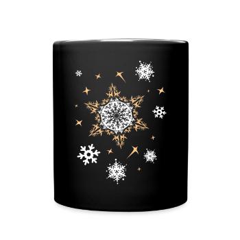 xmas Sterne Weihnachten Muster Schnee Winter icon - Tasse einfarbig - Schwarz - Vorne