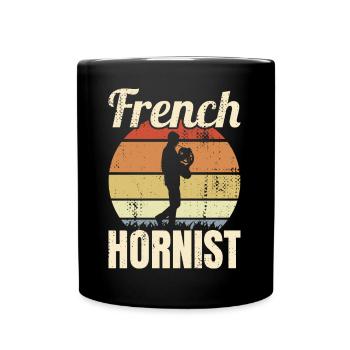 Waldhornist Vintage Look - Tasse einfarbig - Schwarz - Vorne