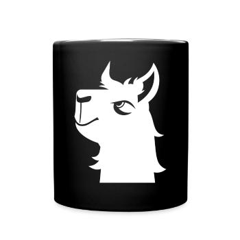 Lustige Lama Silhouette Freche lustige Lamas - Tasse einfarbig - Schwarz - Vorne