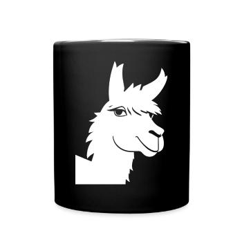 Lama Drôle Silhouette Effronté Amusant Lamas - Mug uni - noir - Devant
