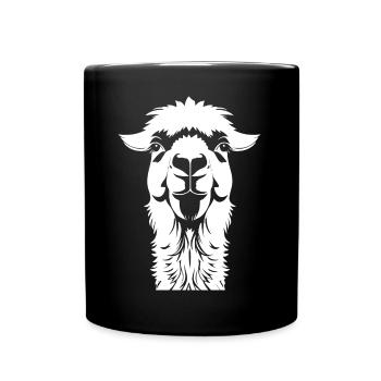 Funny Llama Silhouette Cheeky Fun Llamas - Full Colour Mug - black - Front