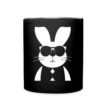 Funny Rabbit Sunglasses Cool Sunglas Rabbit - Full Colour Mug - black - Front