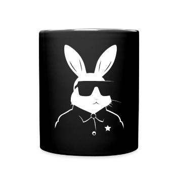 Funny Rabbit Sunglasses Cool Sunglas Rabbit - Full Colour Mug - black - Front