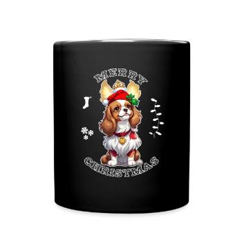 Cavalier King Charles Spaniel Christmas - Full Colour Mug - black - Front