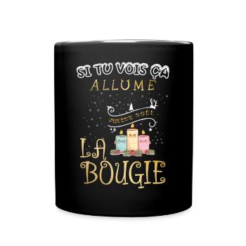 Si tu vois ça allume la bougie cadeau de Noël - Mug uni - noir - Devant