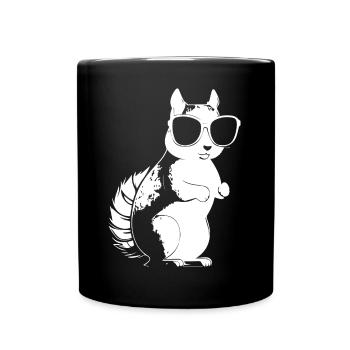 Funny Squirrel Wearing Sunglasses Squirrels - Full Colour Mug - black - Front