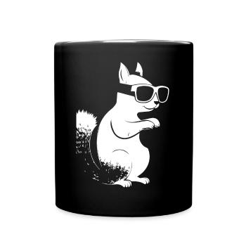 Funny Squirrel Wearing Sunglasses Squirrels - Full Colour Mug - black - Front