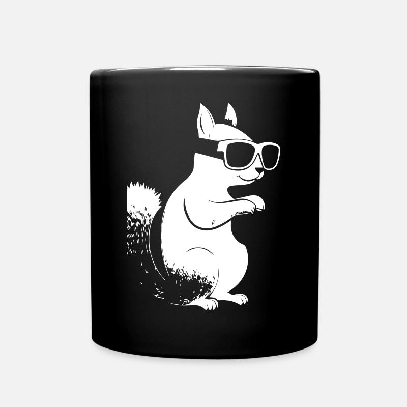 Lustiges Eichhörnchen mit Sonnenbrille Eichhörnchen - Tasse einfarbig - Schwarz