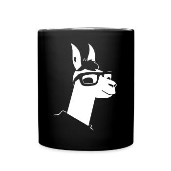 Funny Alpaca Wearing Sunglasses Cool Alpacas - Full Colour Mug - black - Front