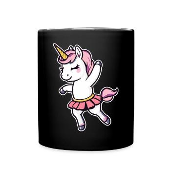 Unicorn dancing ballerina - Full Colour Mug - black - Front