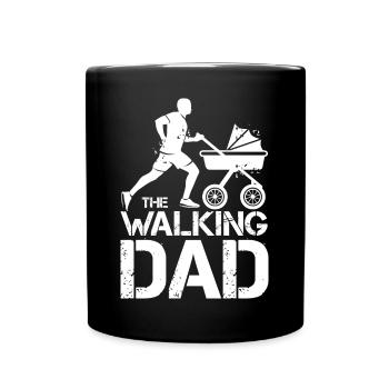 Le papa qui marche dictons drôles poussette papa - Mug uni - noir - Devant