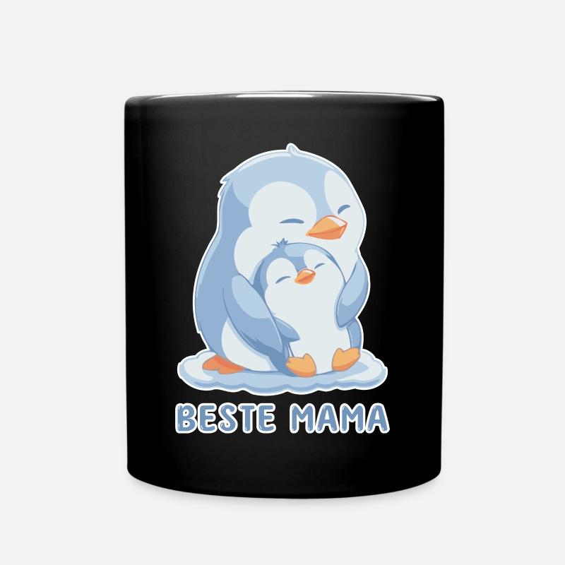 Beste Mama Pinguin Muttertag - Tasse einfarbig - Schwarz