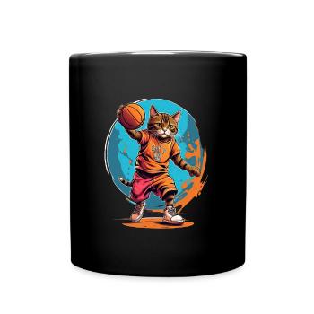 Basket-ball pour chat - Mug uni - noir - Devant