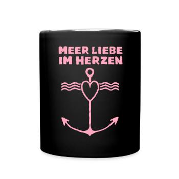 Meerliebe hoodie Meer Liebe im Herzen Heimat - Tasse einfarbig - Schwarz - Vorne