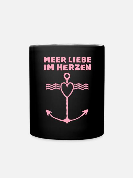 Meerliebe hoodie Meer Liebe im Herzen Heimat - Tasse einfarbig - Schwarz