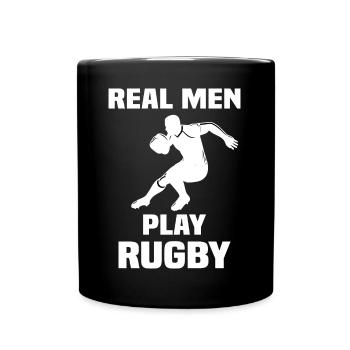 Les Vrais Hommes Jouent au Rugby - Mug uni - noir - Devant