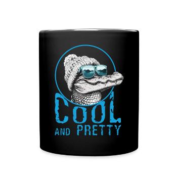 Alligator Cool Und Hübsch - Tasse einfarbig - Schwarz - Vorne
