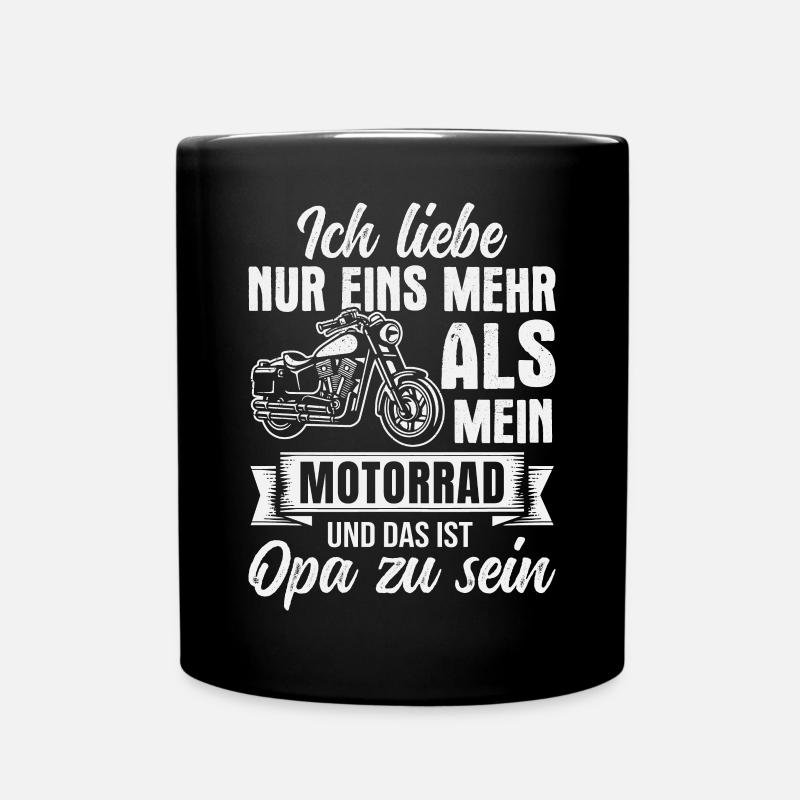 Motorradfahrer Biker Opa Motorrad Großvater - Tasse einfarbig - Schwarz