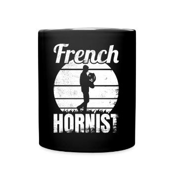 Drôle de joueur de cor français - Mug uni - noir - Devant