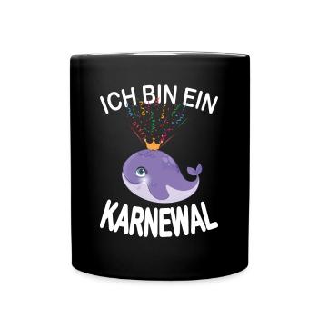 Kölner Karneval Fasching Fasnacht Karnewal - Tasse einfarbig - Schwarz - Vorne