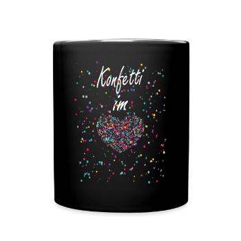 Confetti in the heart Carnival Carnival Confetti Food - Full Colour Mug - black - Front