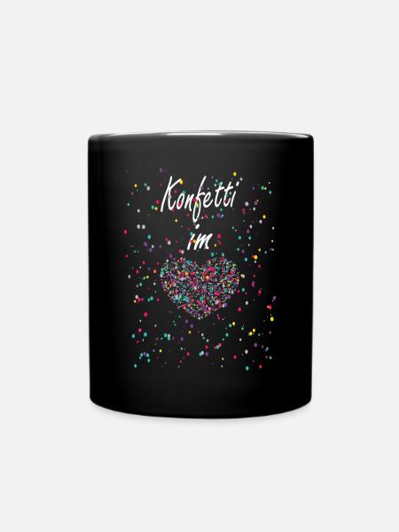 Confetti in the heart Carnival Carnival Confetti Food - Full Colour Mug - black
