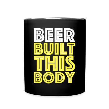Beer built this body | BBQ, Party - Full Colour Mug - black - Front