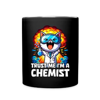 Cat Chemist Lab Chemistry Gift - Full Colour Mug - black - Front